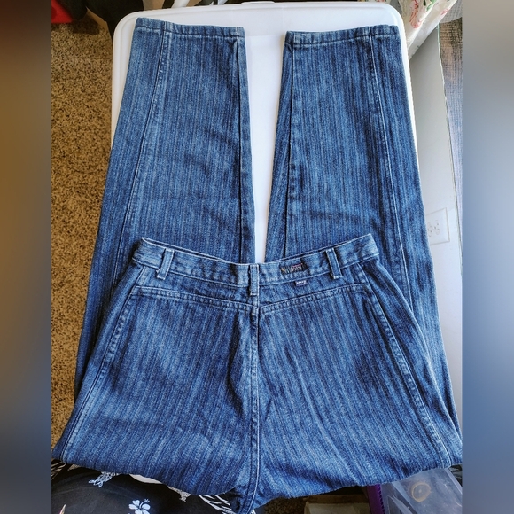 Levi's vintage denim mom jean women's high rise tapered textured striped sz 16. - Picture 15 of 16